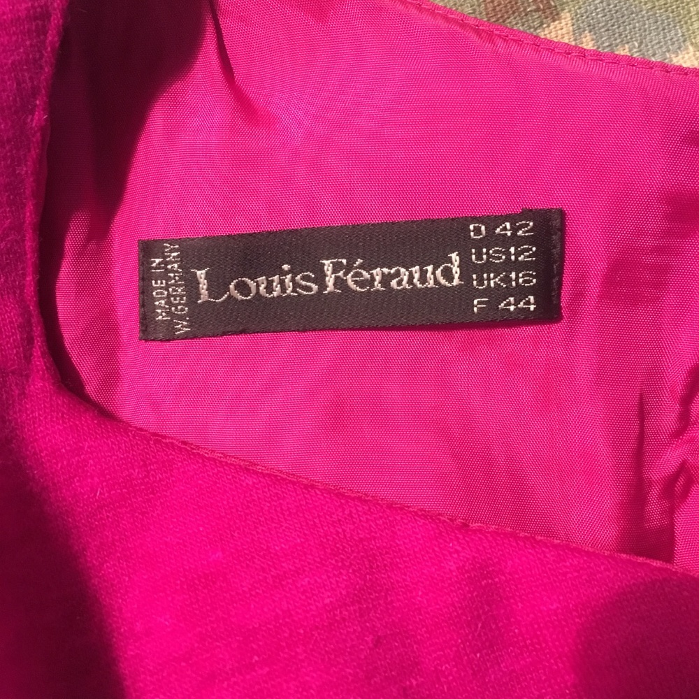 Louis Feraud Vintage Magenta Wool Sweater Dress 12 - Picture 8 of 8
